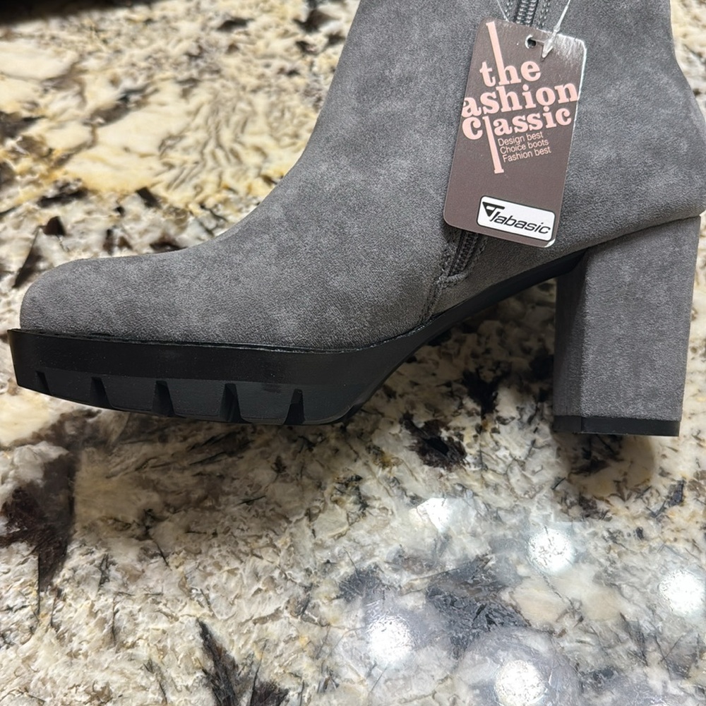 Jabasic High Heel Booties Grey 8.5 - Picture 6 of 8